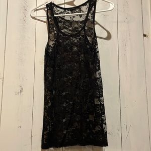 Active Basic Black lace tank